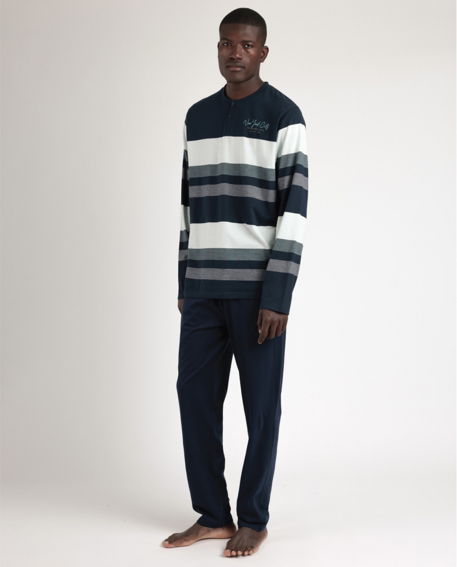 ADMAS Pijama Manga Larga New York City para Hombre AZUL ADMAS Pijama Manga Larga New York City para Hombre AZUL