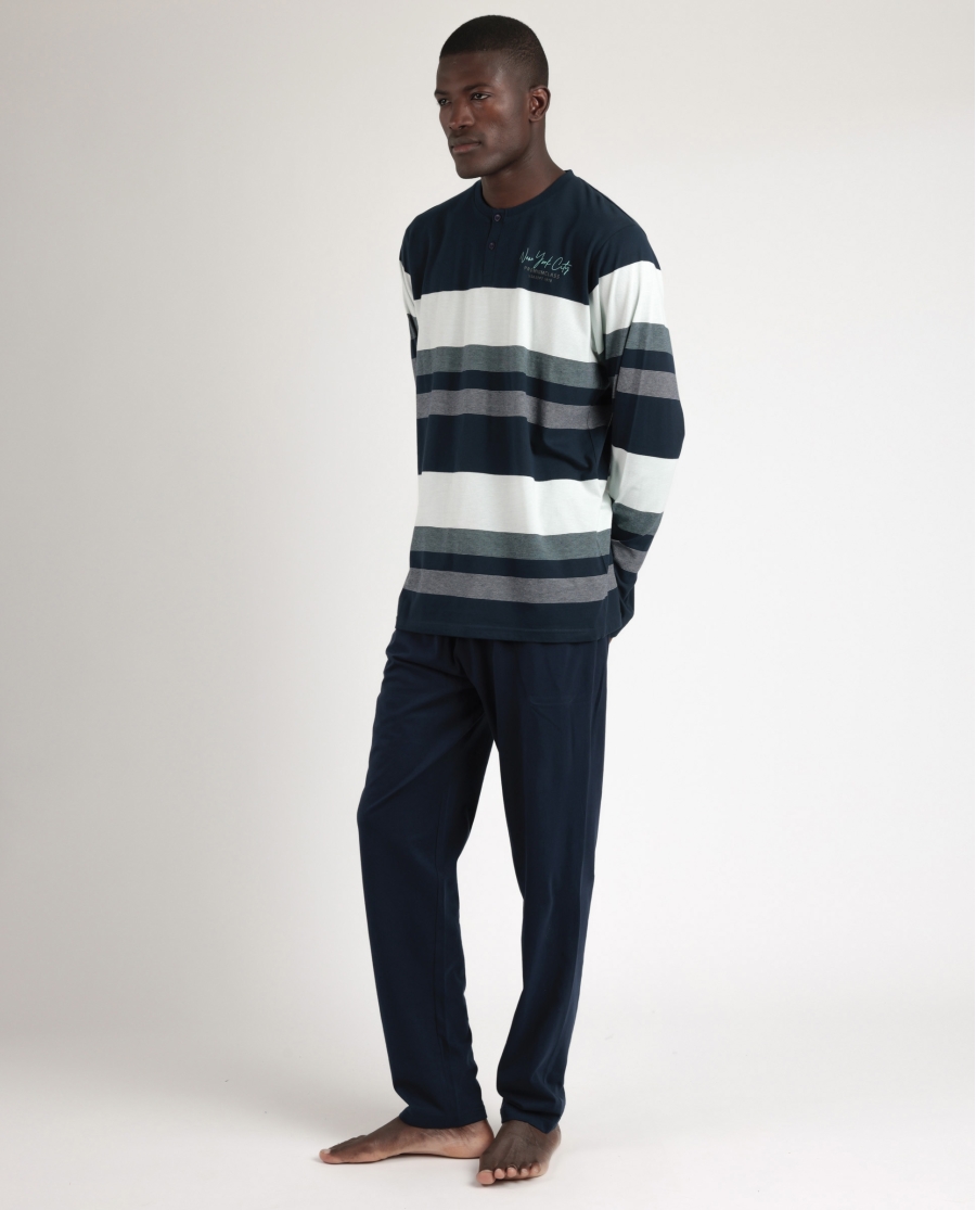 ADMAS Pijama Manga Larga New York City para Hombre AZUL ADMAS Pijama Manga Larga New York City para Hombre AZUL