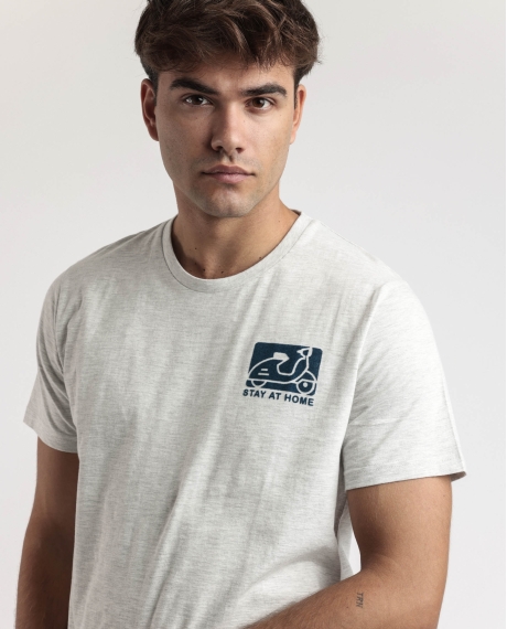 STAY AT HOME Pijama Manga Corta Scooty para Hombre CRUDO 2