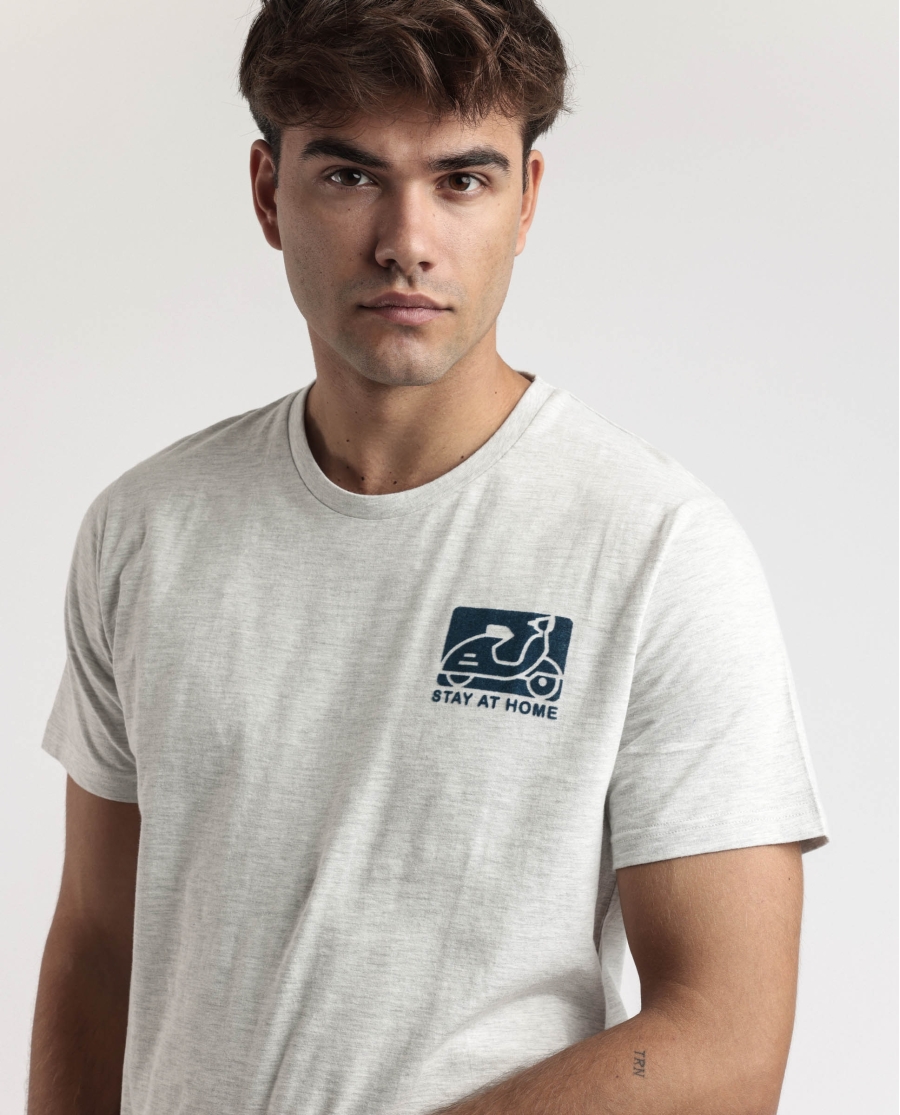 STAY AT HOME Pijama Manga Corta Scooty para Hombre CRUDO STAY AT HOME Pijama Manga Corta Scooty para Hombre CRUDO