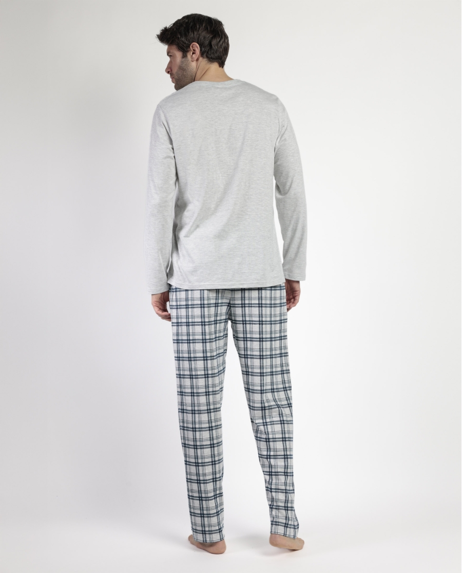 STAY AT HOME Pijama Manga Larga Scooty para Hombre CRUDO