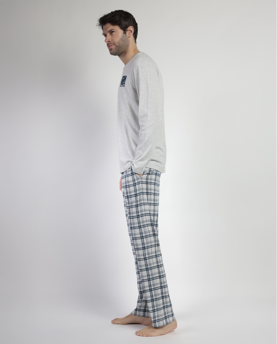STAY AT HOME Pijama Manga Larga Scooty para Hombre CRUDO