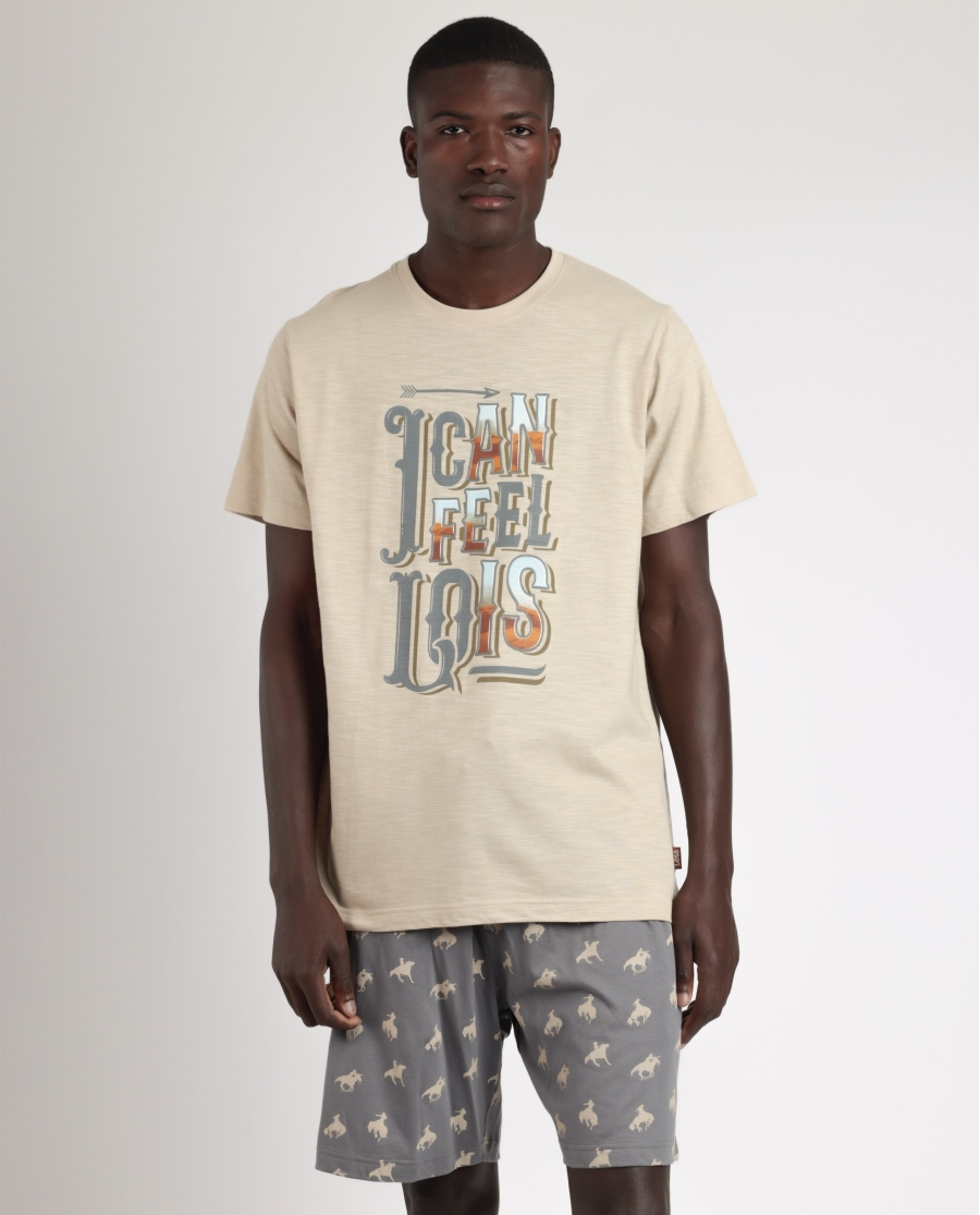 LOIS Pijama Manga Corta Generals para Hombre CAMEL