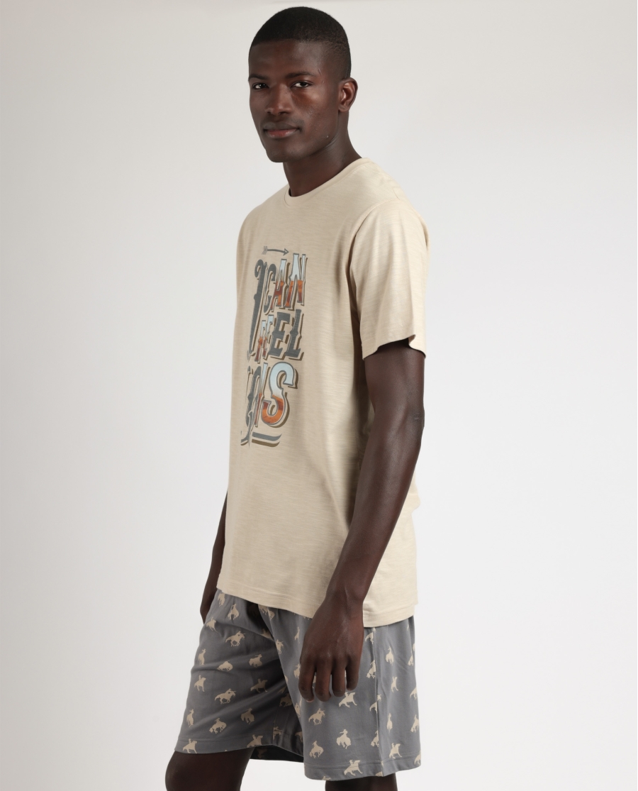 LOIS Pijama Manga Corta Generals para Hombre CAMEL