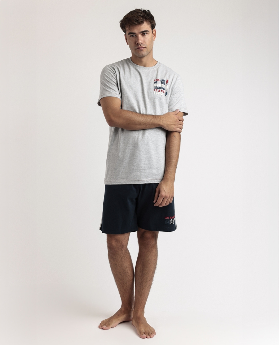 LOIS Pijama Manga Corta Leader para Hombre GRIS JASPE LOIS Pijama Manga Corta Leader para Hombre GRIS JASPE