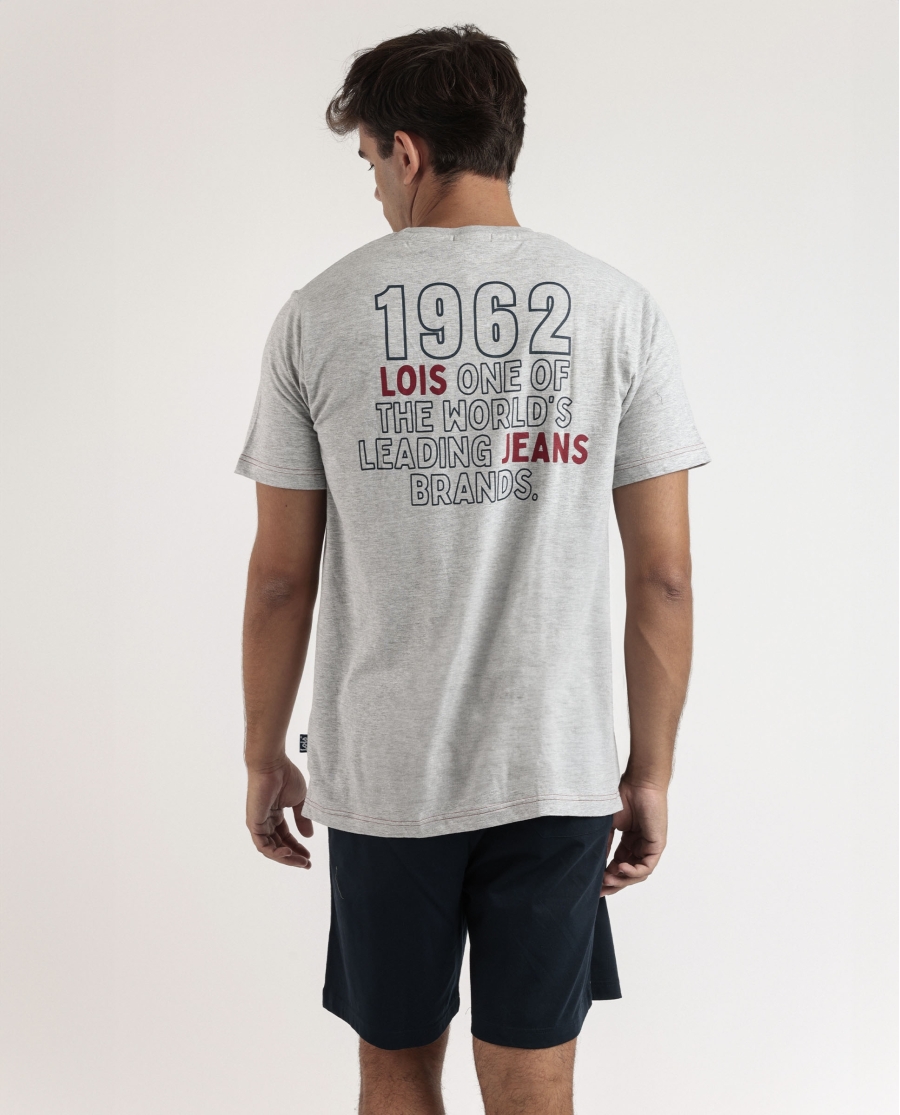 LOIS Pijama Manga Corta Leader para Hombre GRIS JASPE LOIS Pijama Manga Corta Leader para Hombre GRIS JASPE
