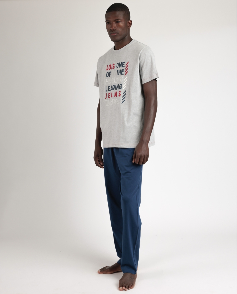 LOIS Pijama Manga Corta Leader para Hombre GRIS JASPE LOIS Pijama Manga Corta Leader para Hombre GRIS JASPE