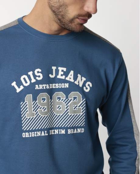LOIS Pijama Manga Larga Pleated para Hombre AZUL 2