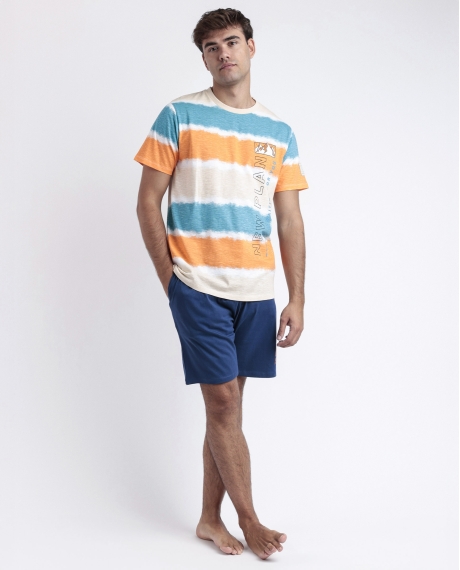 NEW PLAN Pijama Manga Corta Nature para Hombre BEIGE