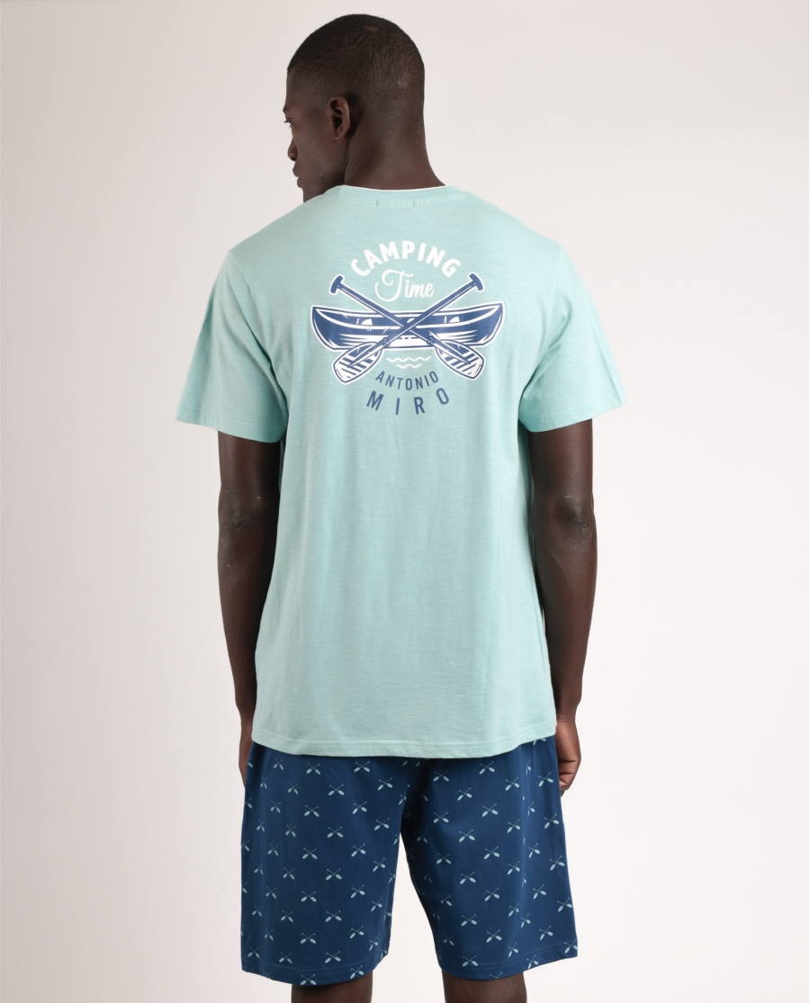 ANTONIO MIRO Pijama Manga Corta Canoe para Hombre AZUL