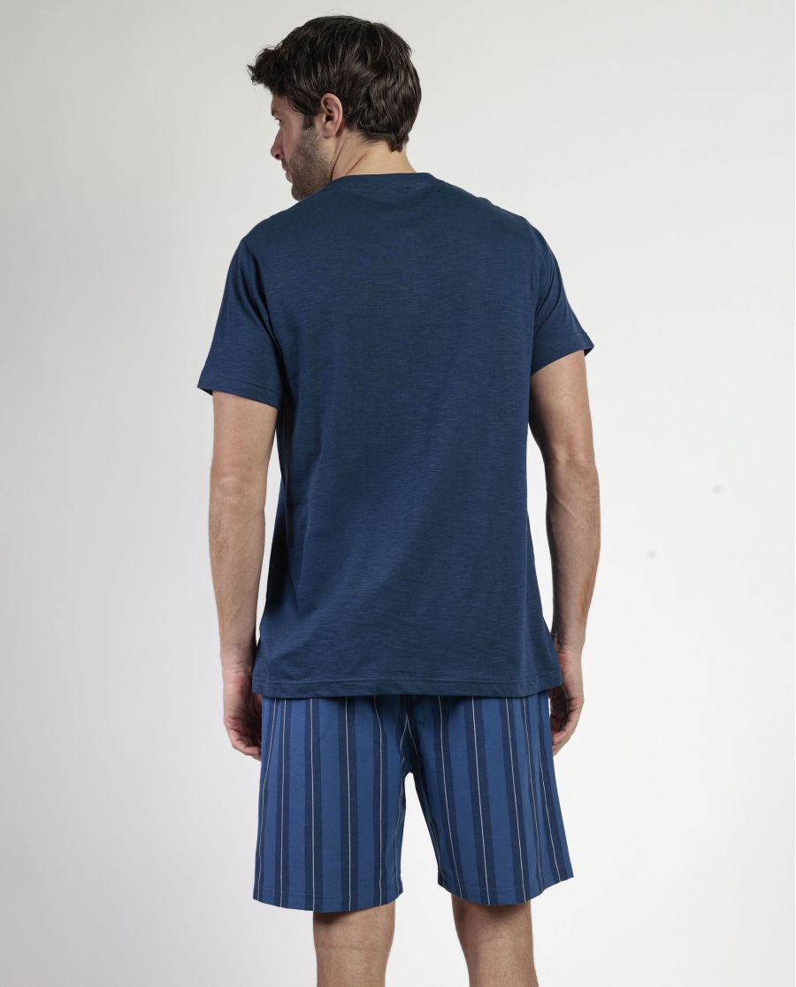 ANTONIO MIRO Pijama Manga Corta Marine Flags para Hombre AZUL ANTONIO MIRO Pijama Manga Corta Marine Flags para Hombre AZUL