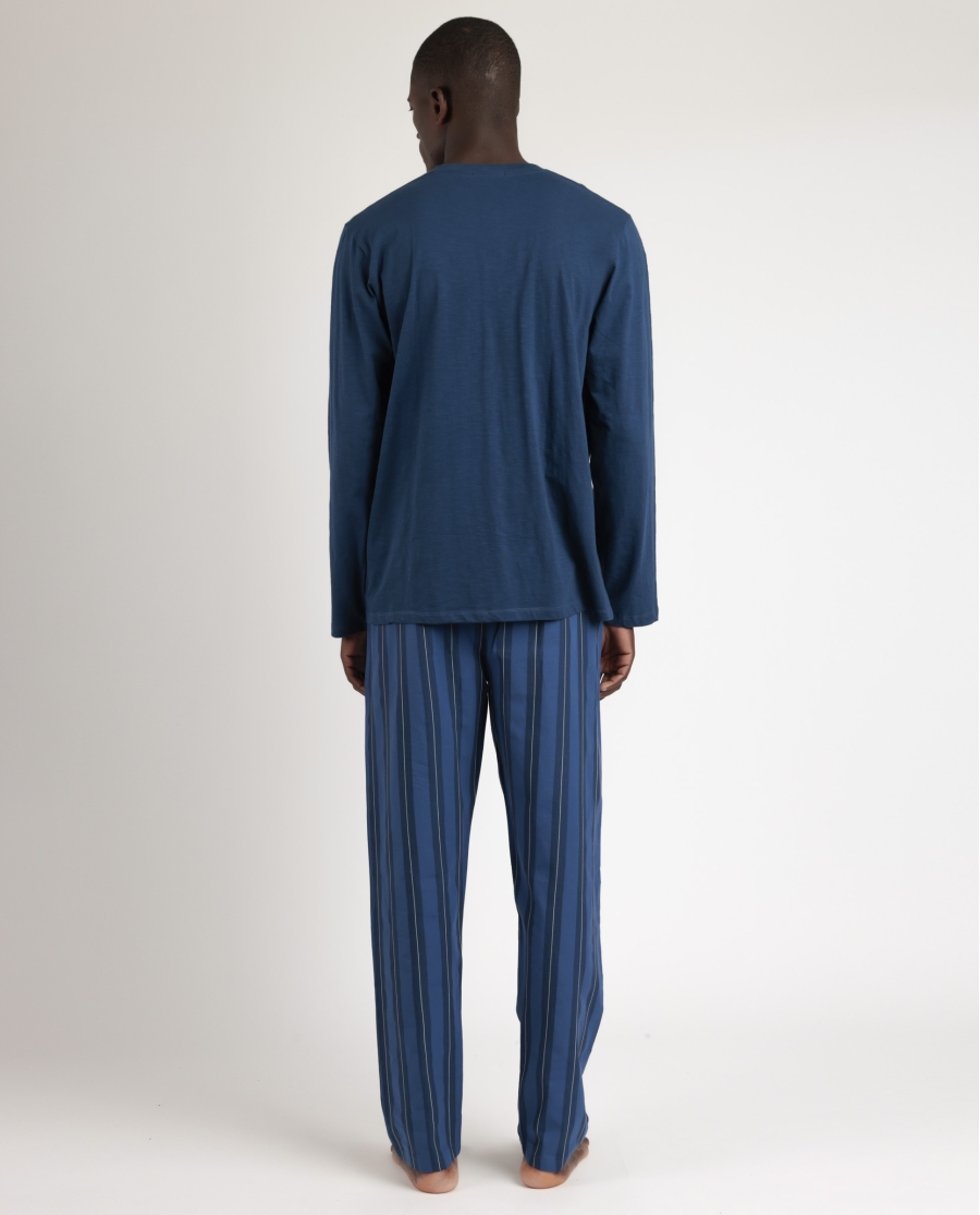 ANTONIO MIRO Pijama Manga Larga Marine Flags para Hombre AZUL