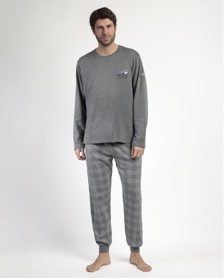 ANTONIO MIRO Pijama Manga Larga Suv para Hombre GRIS JASPE