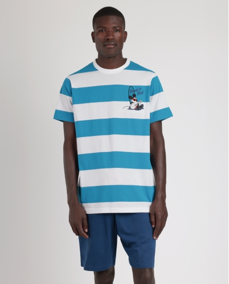 DISNEY Pijama Manga Corta Ride The Wave para Hombre AZUL