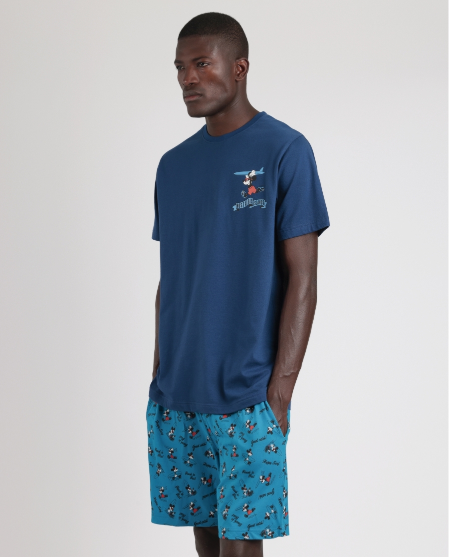 DISNEY Pijama Manga Corta Ride The Wave para Hombre AZUL DISNEY Pijama Manga Corta Ride The Wave para Hombre AZUL