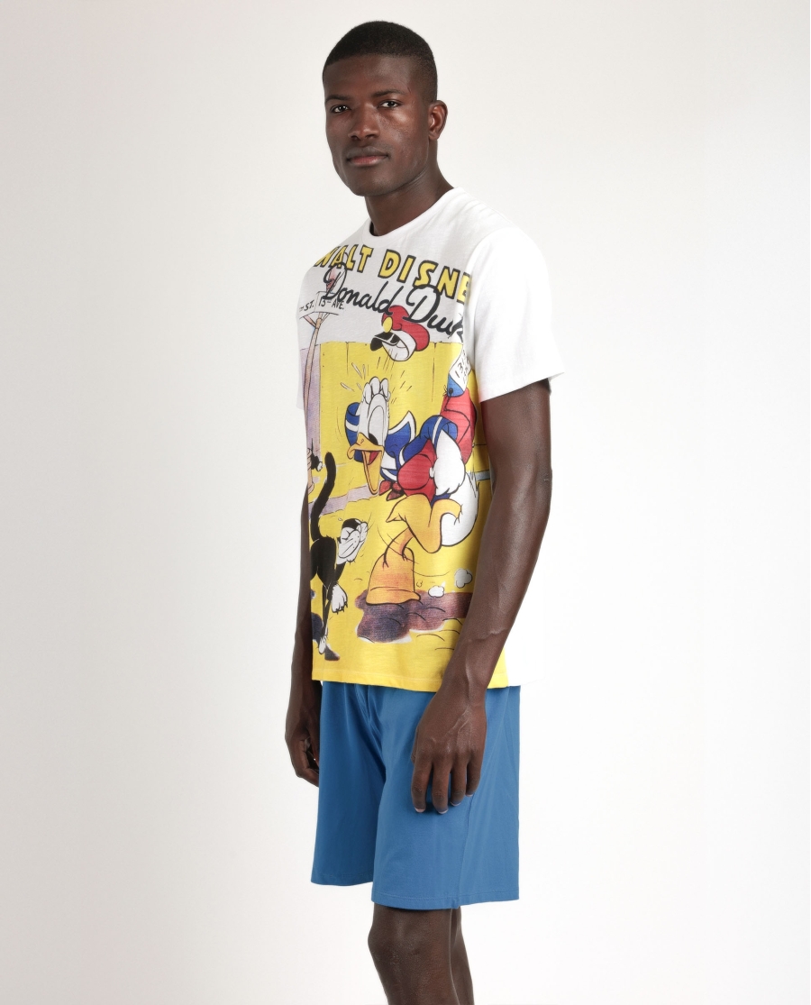 DISNEY Pijama Manga Corta Donald Vintage para Hombre BLANCO DISNEY Pijama Manga Corta Donald Vintage para Hombre BLANCO