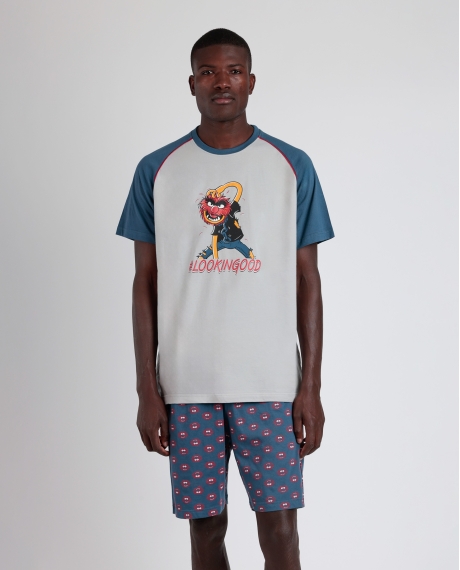 DISNEY Pijama Manga Corta Generals para Hombre AZUL