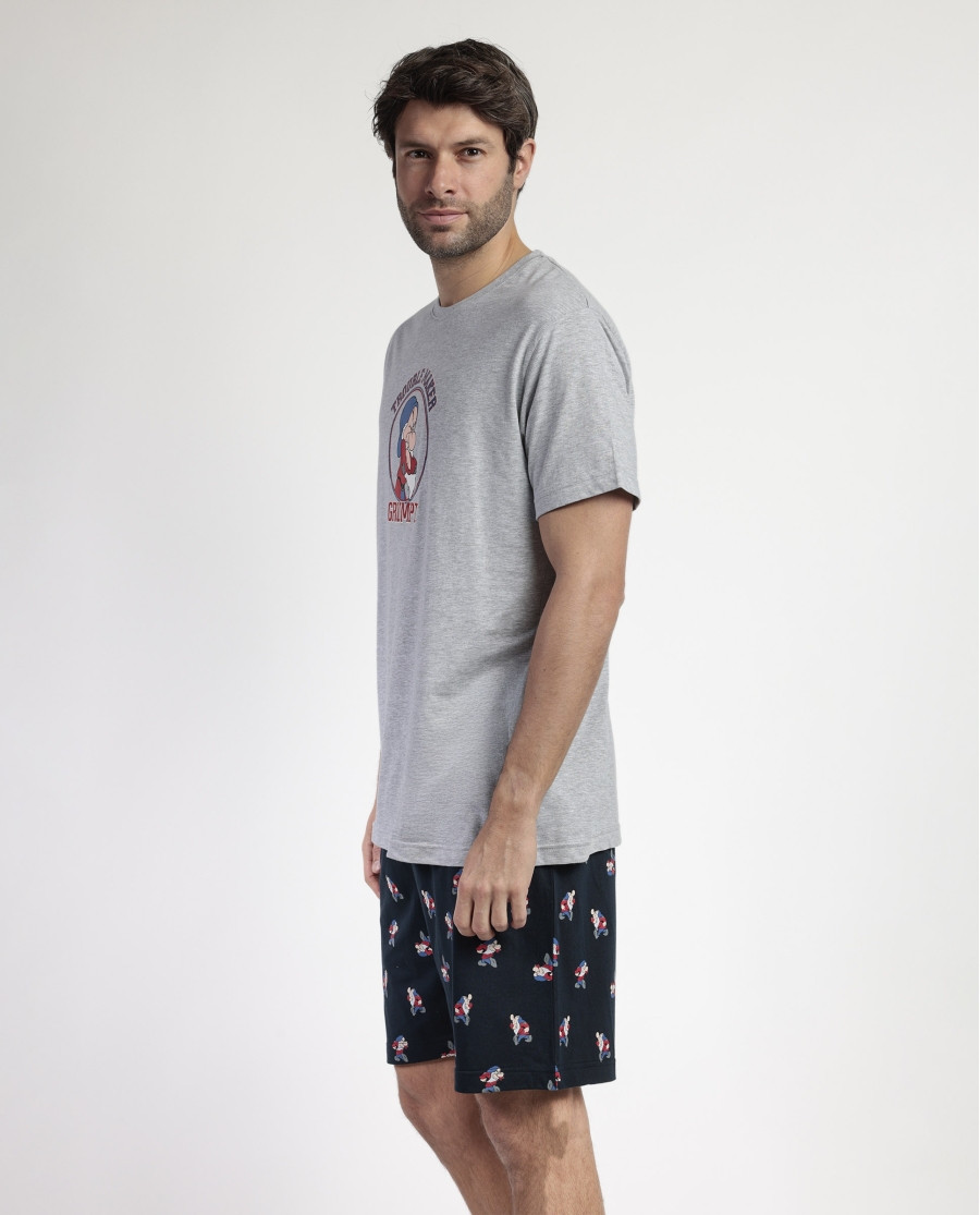 DISNEY Pijama Manga Corta Generals para Hombre GRIS JASPE DISNEY Pijama Manga Corta Generals para Hombre GRIS JASPE