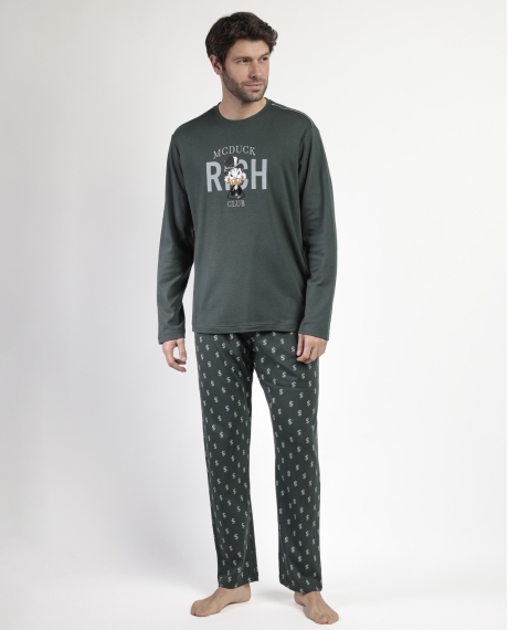DISNEY Pijama Manga Larga Mcduck para Hombre VERDE