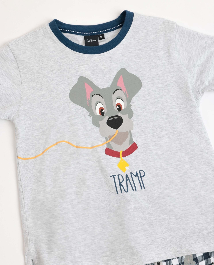 DISNEY Pijama Manga Corta Lady And The Tramp para Niño AZUL