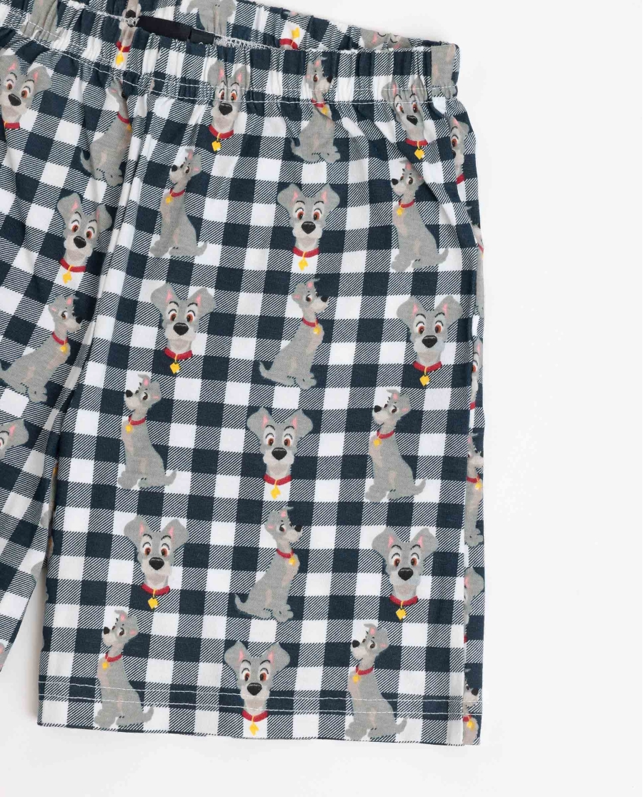 DISNEY Pijama Manga Corta Lady And The Tramp para Niño AZUL