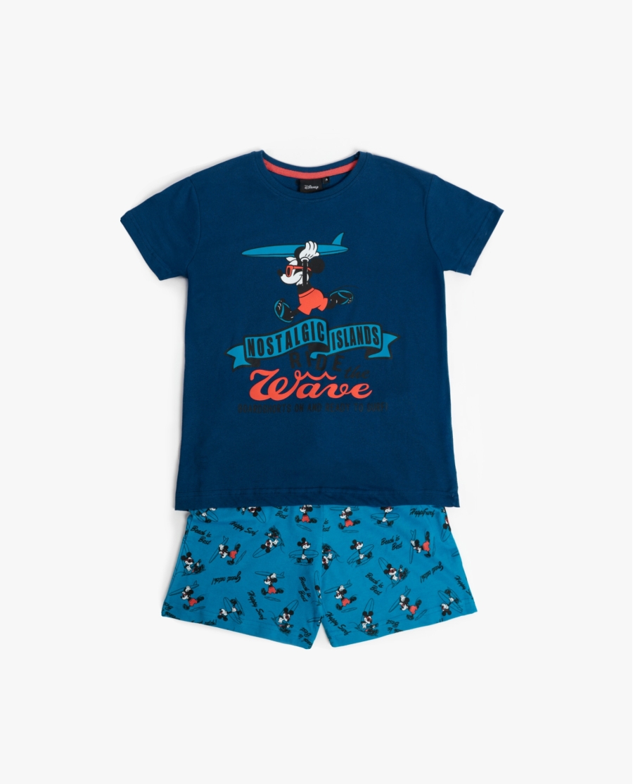 DISNEY Pijama Manga Corta Ride The Wave para Niño AZUL