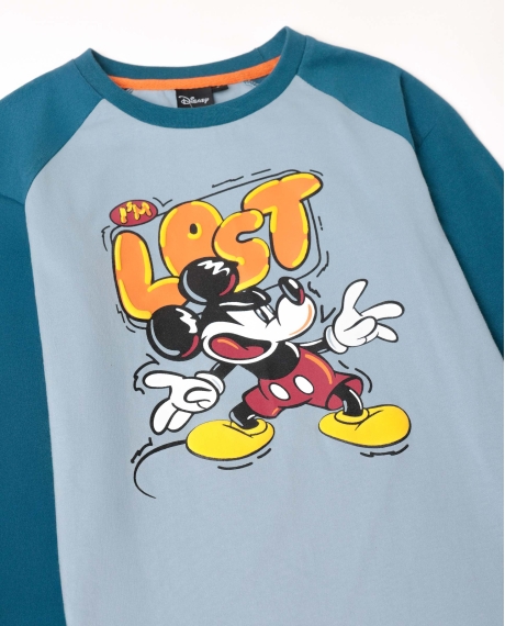 DISNEY Pijama Manga Larga Lost Mickey para Niño AZUL 2
