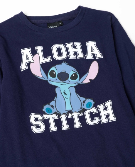 DISNEY Pijama Manga Larga Aloha Stitch para Niño MARINO 2