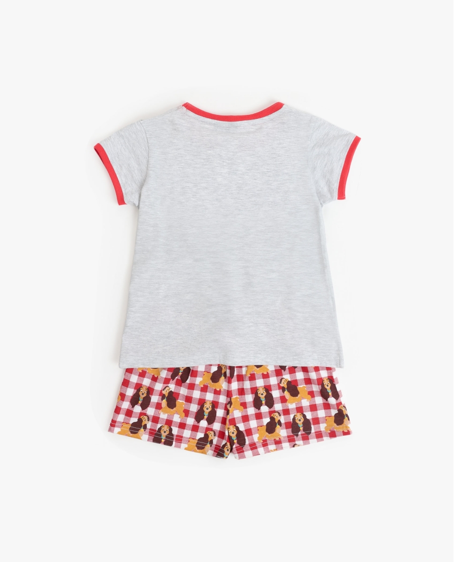 DISNEY Pijama Manga Corta Lady And The Tramp para Niña ROJO