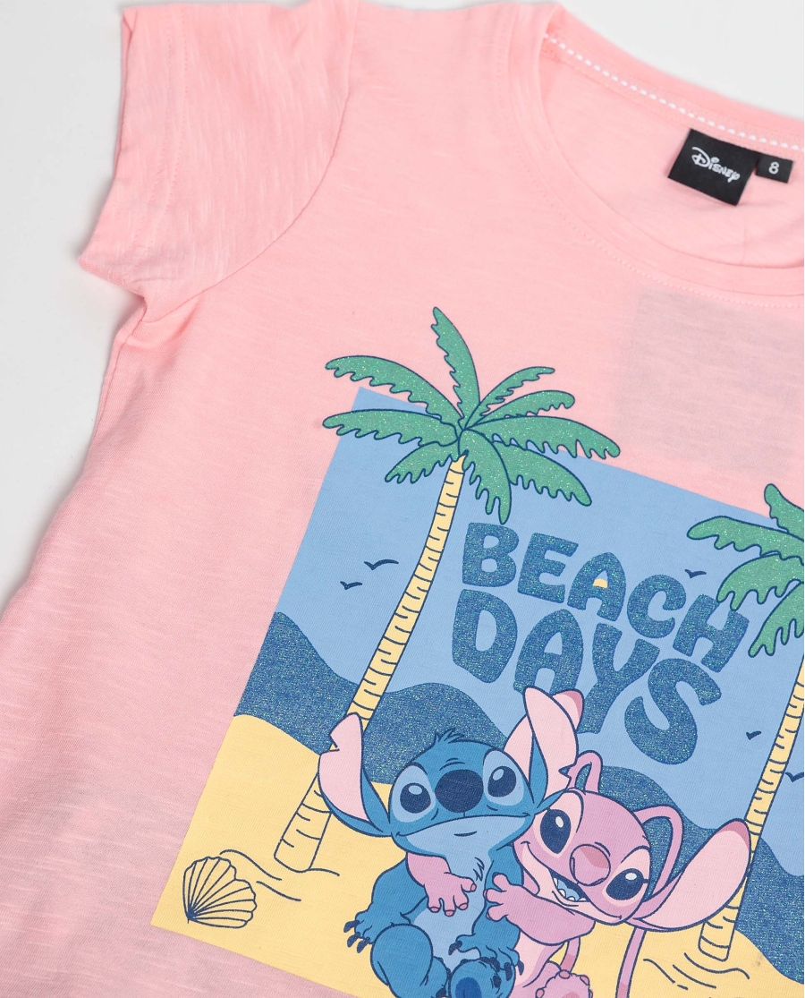 DISNEY Pijama Manga Corta Stitch Waves para Niña ROSA DISNEY Pijama Manga Corta Stitch Waves para Niña ROSA
