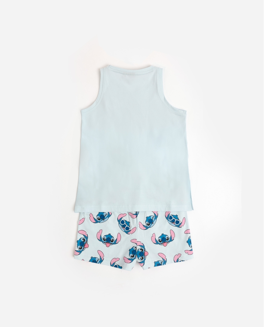 DISNEY Pijama Sin Mangas Stitches para Niña AZUL DISNEY Pijama Sin Mangas Stitches para Niña AZUL