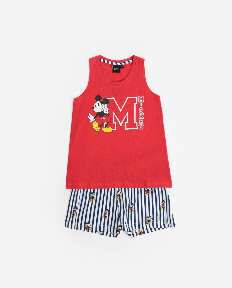 DISNEY Pijama Sin Mangas Mickey Ny Summer para Niña ROJO