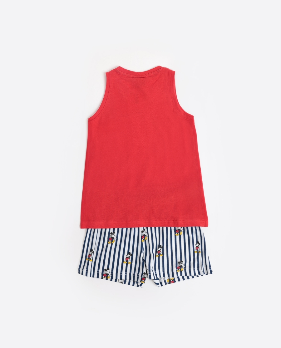 DISNEY Pijama Sin Mangas Mickey Ny Summer para Niña ROJO