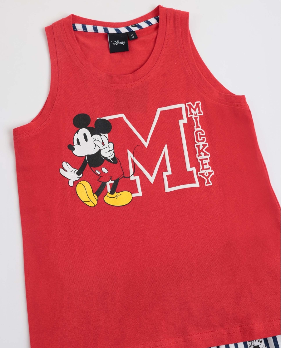 DISNEY Pijama Sin Mangas Mickey Ny Summer para Niña ROJO