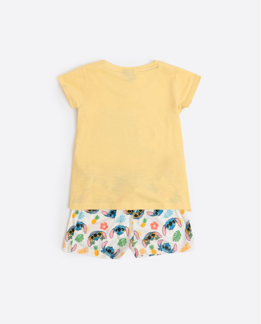 DISNEY Pijama Manga Corta Tropical Stitch para Niña AMARILLO DISNEY Pijama Manga Corta Tropical Stitch para Niña AMARILLO
