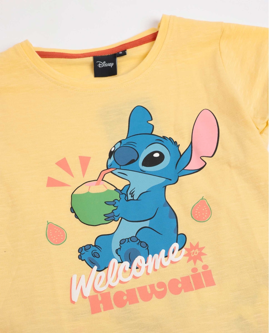 DISNEY Pijama Manga Corta Tropical Stitch para Niña AMARILLO DISNEY Pijama Manga Corta Tropical Stitch para Niña AMARILLO