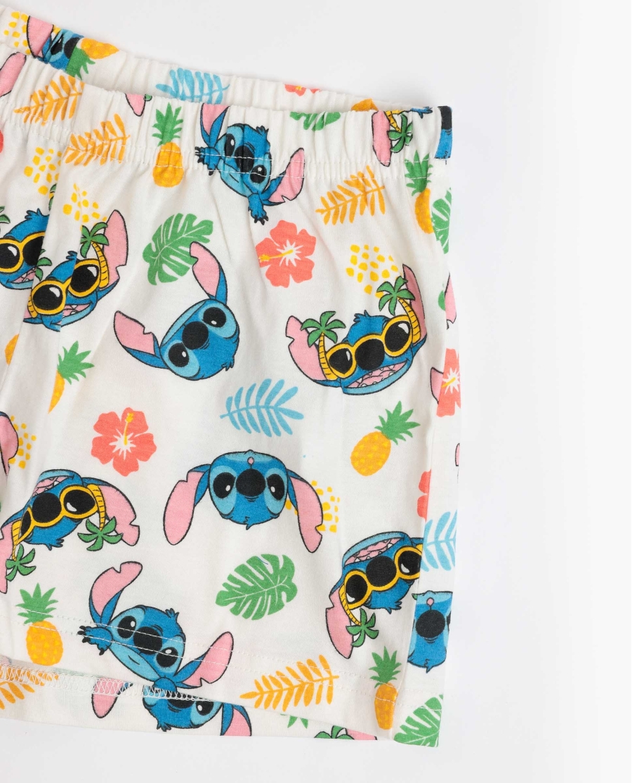 DISNEY Pijama Manga Corta Tropical Stitch para Niña AMARILLO DISNEY Pijama Manga Corta Tropical Stitch para Niña AMARILLO