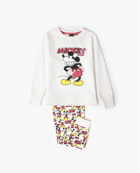 DISNEY Pijama Manga Larga Felpa Best Mickey para Niña CRUDO