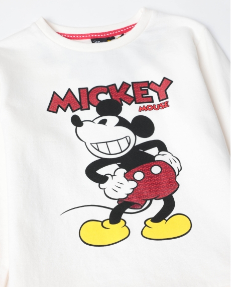 DISNEY Pijama Manga Larga Felpa Best Mickey para Niña CRUDO 2
