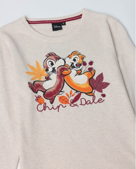 DISNEY Pijama Manga Larga Chip N´Dale para Niña BEIGE 2