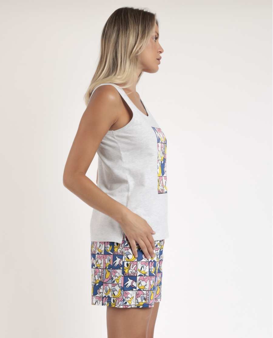 DISNEY Pijama Manga Corta Daisy Poses para Mujer GRIS JASPE DISNEY Pijama Manga Corta Daisy Poses para Mujer GRIS JASPE