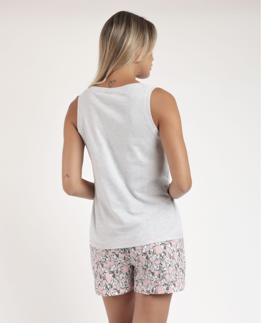 DISNEY Pijama Sin Mangas Dalmatians para Mujer GRIS JASPE DISNEY Pijama Sin Mangas Dalmatians para Mujer GRIS JASPE