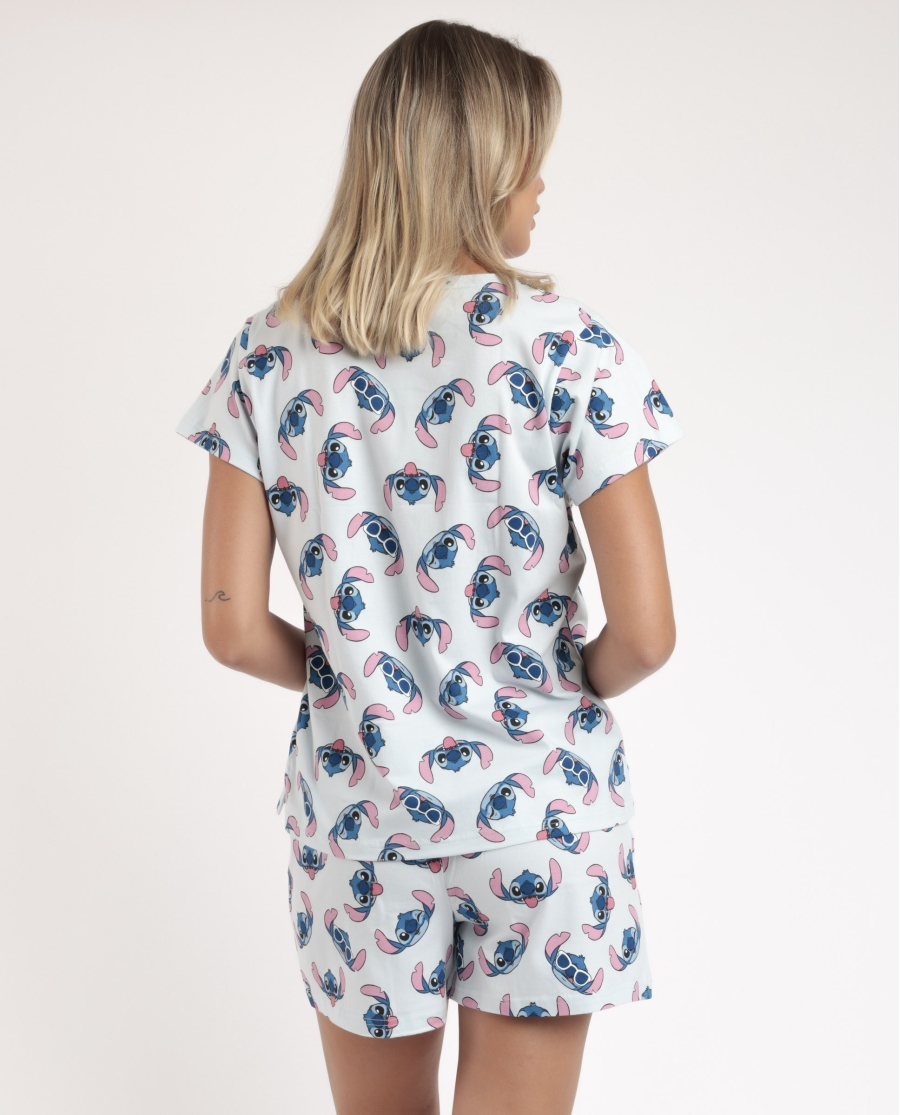 DISNEY Pijama Manga Corta Stitches para Mujer AZUL DISNEY Pijama Manga Corta Stitches para Mujer AZUL
