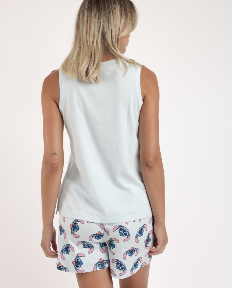 DISNEY Pijama Sin Mangas Stitches para Mujer AZUL DISNEY Pijama Sin Mangas Stitches para Mujer AZUL