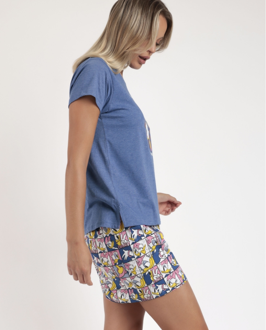 DISNEY Pijama Manga Corta Daisy Poses para Mujer AZUL DISNEY Pijama Manga Corta Daisy Poses para Mujer AZUL