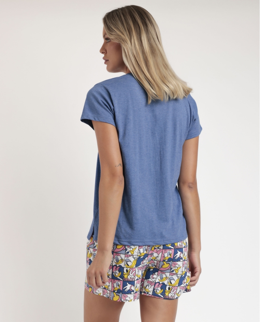 DISNEY Pijama Manga Corta Daisy Poses para Mujer AZUL DISNEY Pijama Manga Corta Daisy Poses para Mujer AZUL