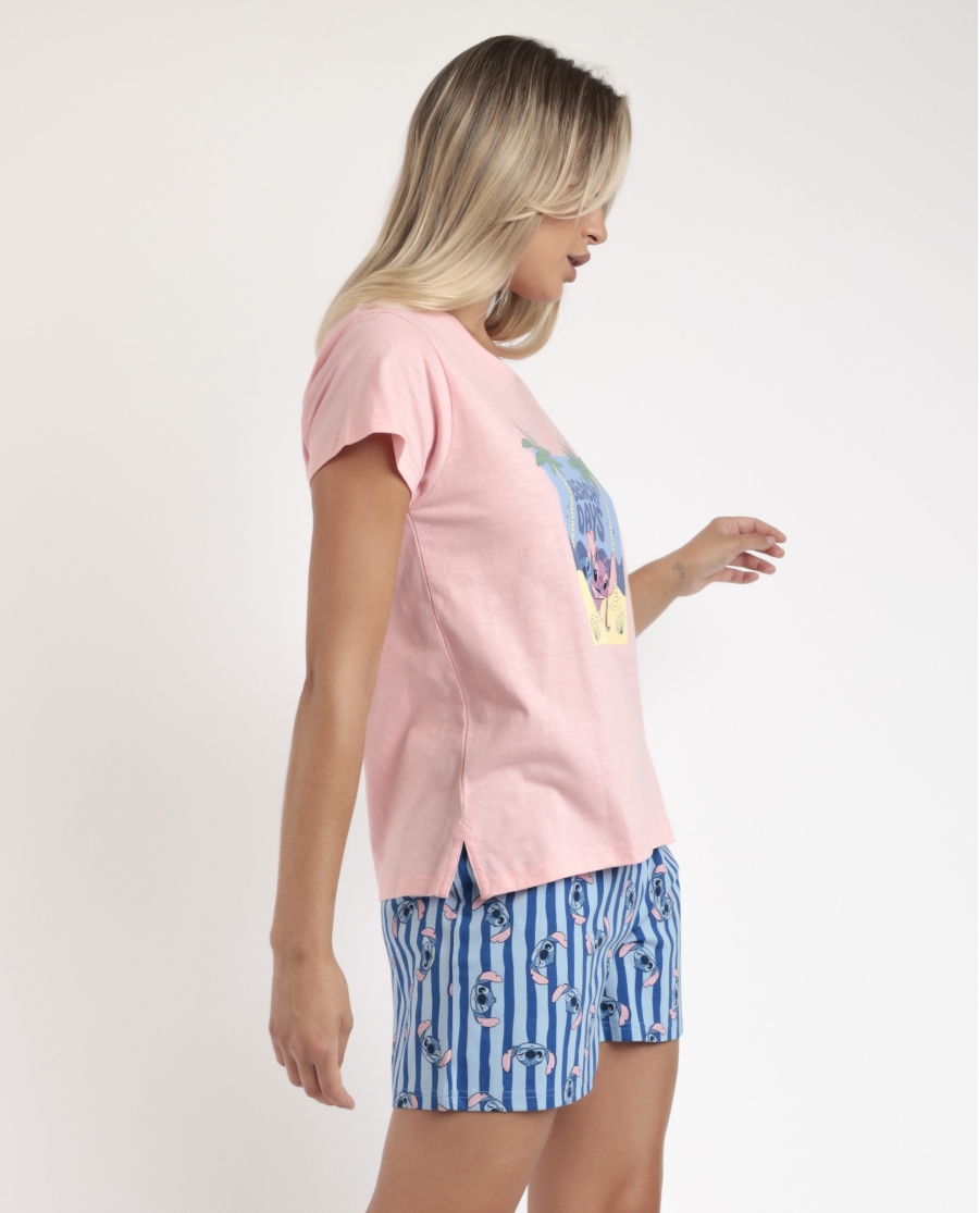 DISNEY Pijama Manga Corta Stitch Waves para Mujer ROSA DISNEY Pijama Manga Corta Stitch Waves para Mujer ROSA