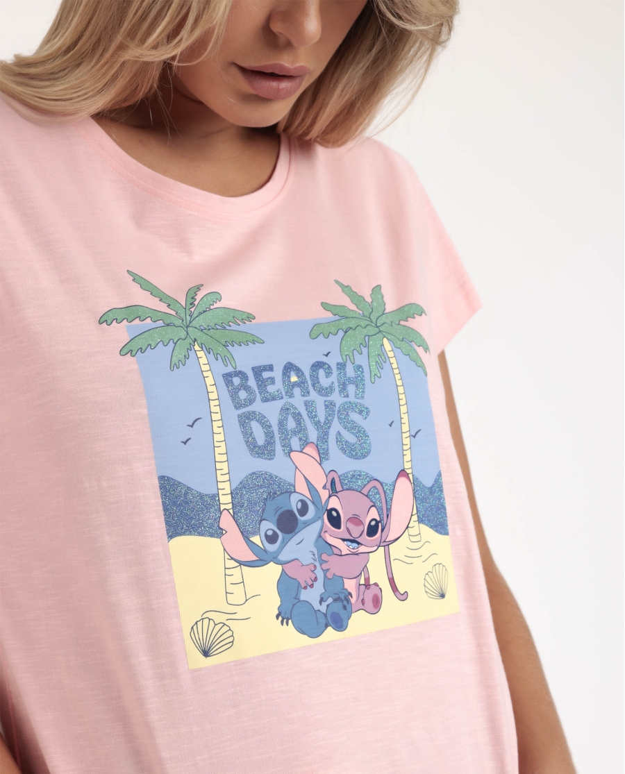 DISNEY Pijama Manga Corta Stitch Waves para Mujer ROSA DISNEY Pijama Manga Corta Stitch Waves para Mujer ROSA