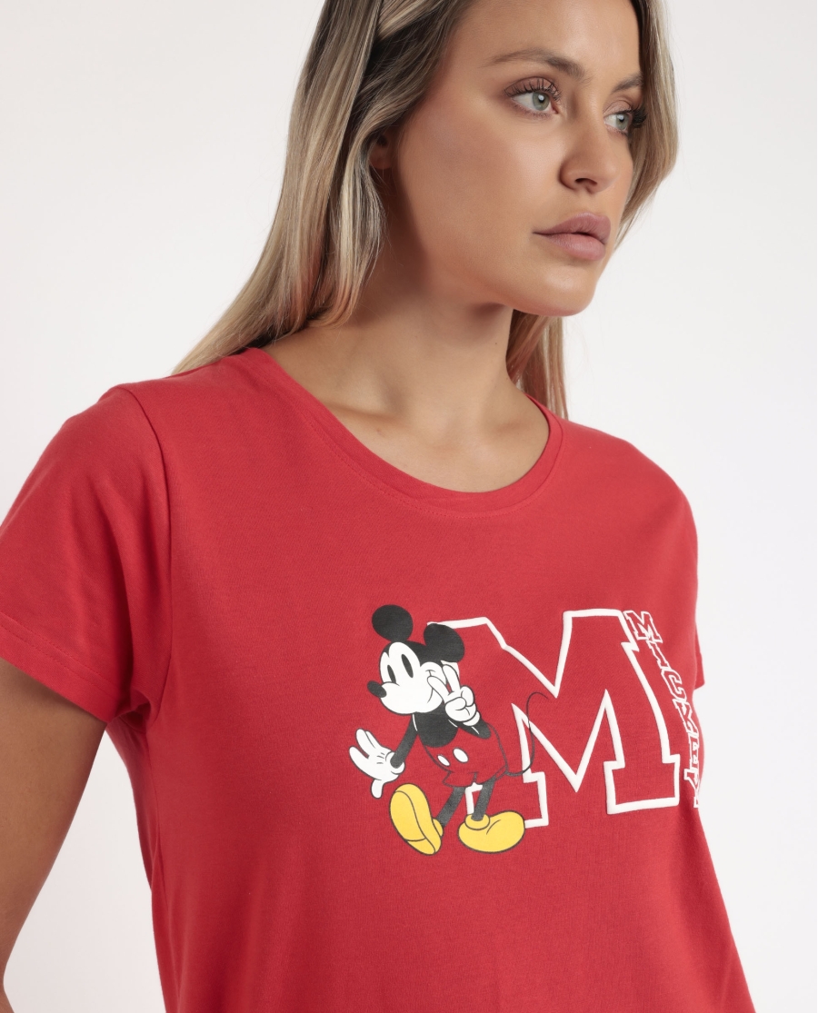 DISNEY Pijama Manga Corta Mickey Ny Summer para Mujer ROJO