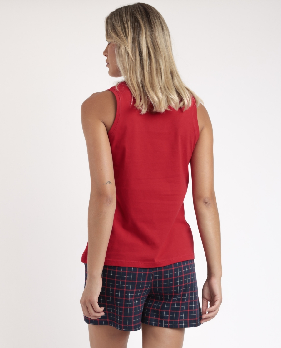 DISNEY Pijama Sin Mangas Classic Pinocchio para Mujer ROJO DISNEY Pijama Sin Mangas Classic Pinocchio para Mujer ROJO